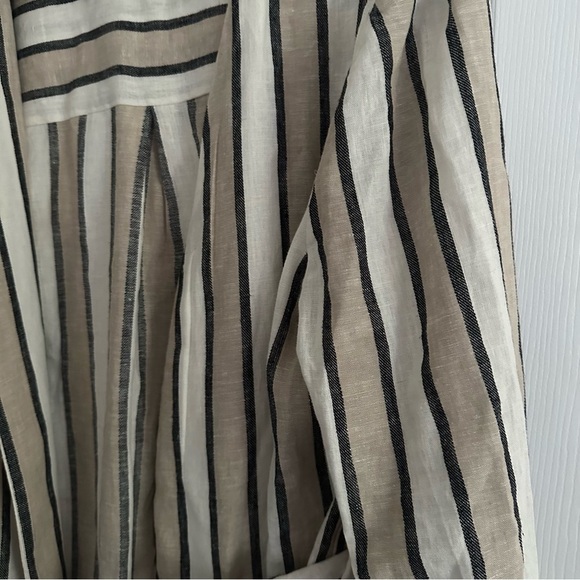 Size L CbyOne Linen Blend Belted Cover Up Kimono Cardigan - Picture 3 of 6